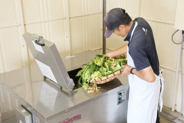 写真：リサイクル処理をするスタッフ