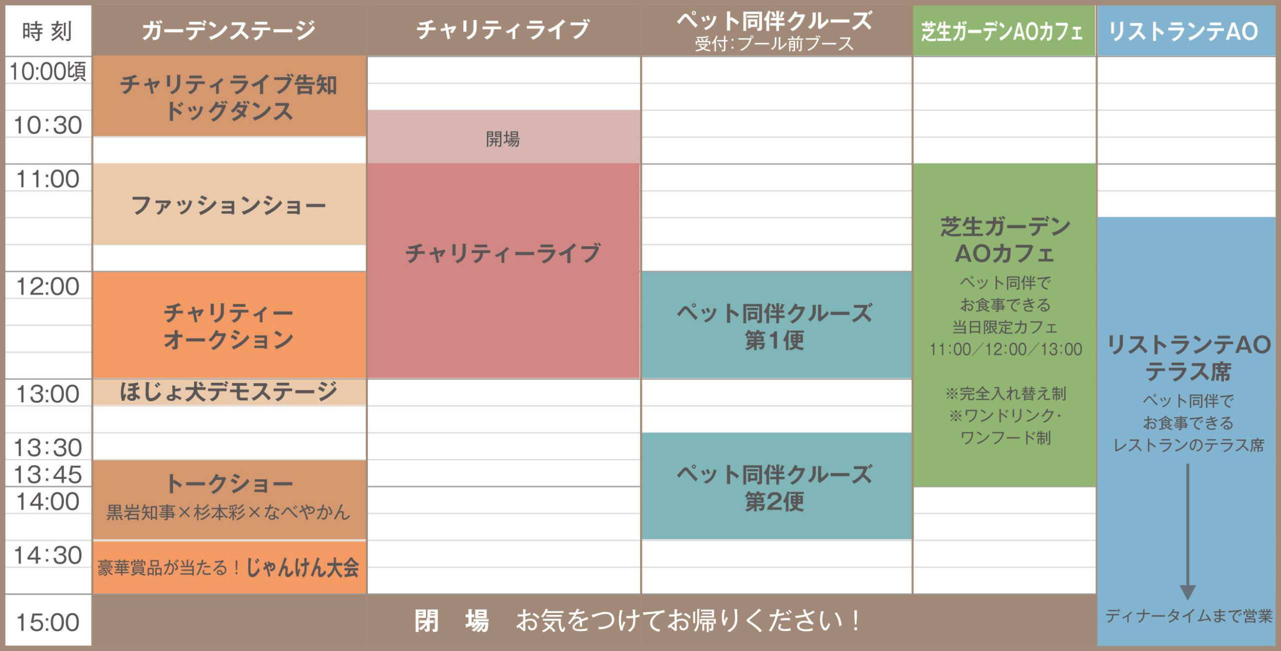 図:ステージイベントスケジュール