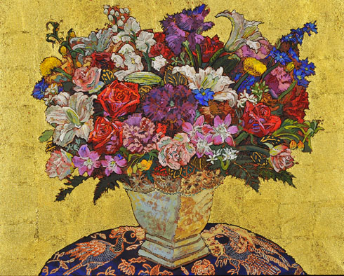 写真：黄金背景　生命花