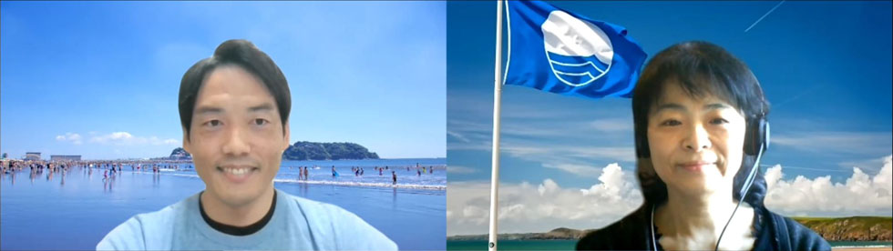 写真: 左)NPO法⼈湘南ビジョン研究所 理事⻑ 片山清宏氏 右)特定非営利活動法人 FEE Japan 代表理事 伊藤正侑子氏