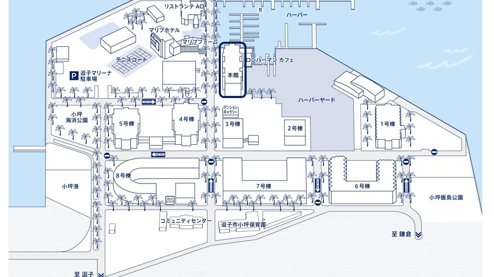 写真：逗子マリーナ本館map
